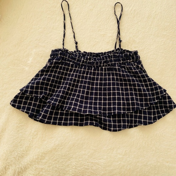 BP Blue Plaid Crop Top - Picture 5 of 5